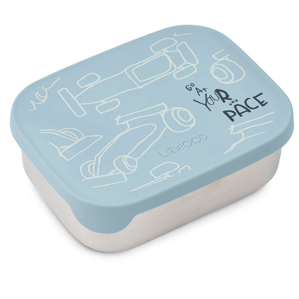 Liewood Kids' Lunch Box 'Arthur' Race Cars/Beach Blue