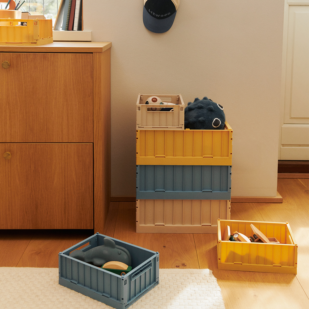 Liewood Lot de 2 paniers de rangement pliables S « Weston » Beach Blue