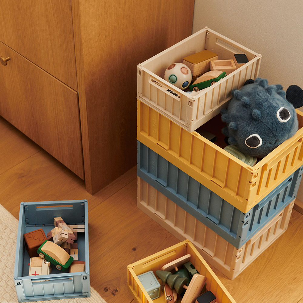 Liewood Lot de 2 paniers de rangement pliables S « Weston » Beach Blue