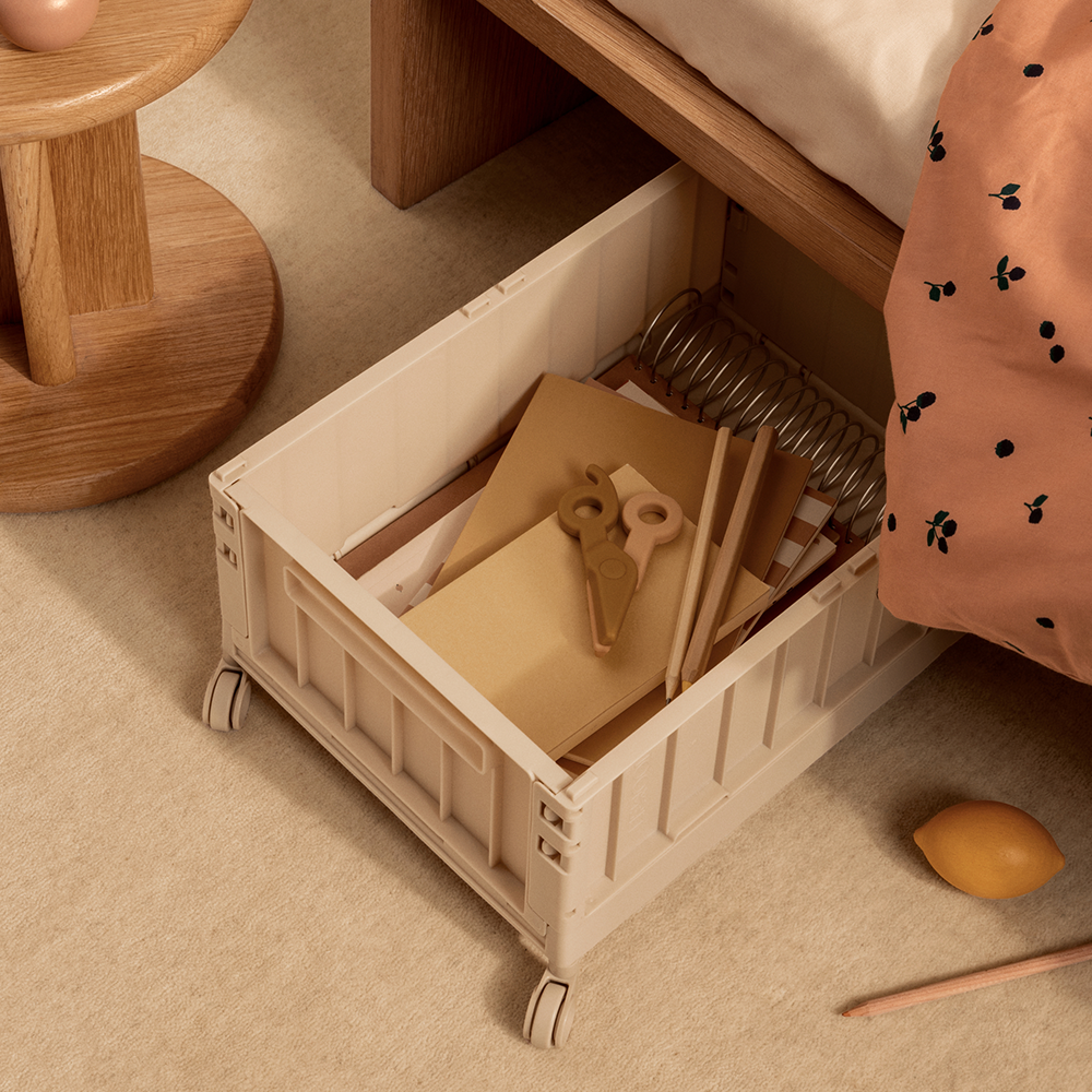 Liewood Foldable Storage Crate with Wheels M 'Weston' Sandy