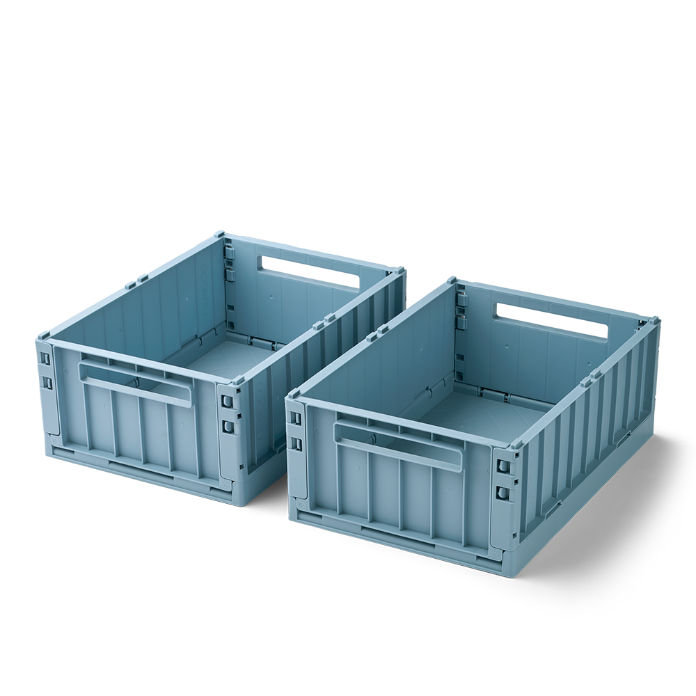 Liewood Lot de 2 caisses de rangement pliables 'Weston' Beach Blue taille M
