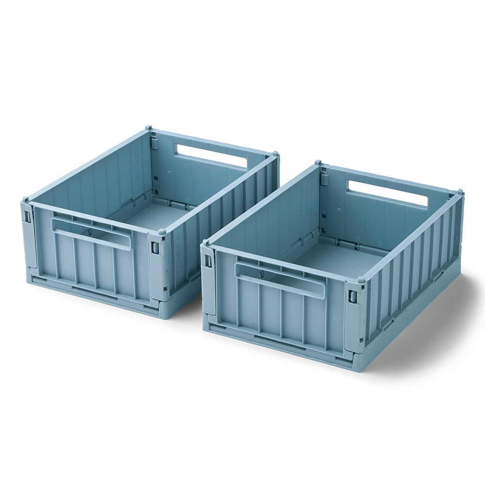 Liewood Lot de 2 paniers de rangement pliables S « Weston » Beach Blue