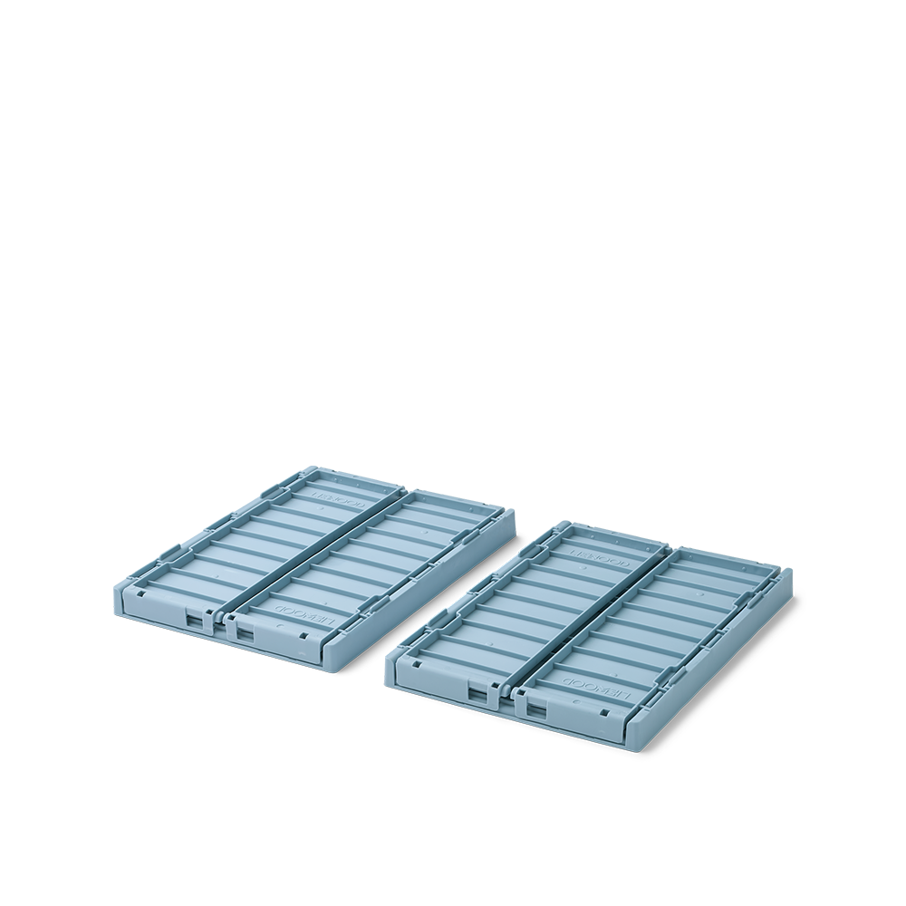 Liewood Lot de 2 paniers de rangement pliables S « Weston » Beach Blue
