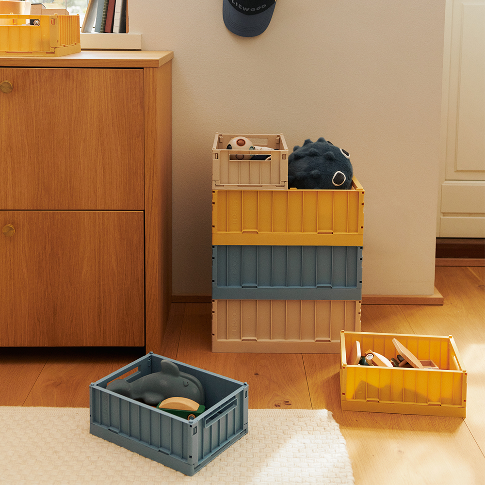 Liewood lot de 2 paniers de rangement pliables taille M 'Weston' Apple Blossom