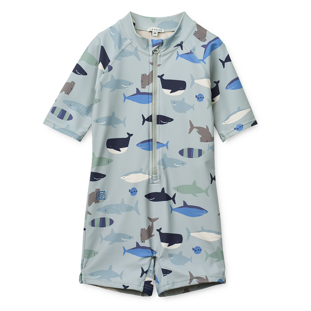 Liewood Baby UV-Bade-Jumpsuit 'Max' Shark/Dove Blue
