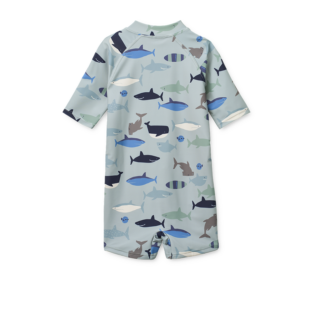 Liewood Baby UV-Bade-Jumpsuit 'Max' Shark/Dove Blue
