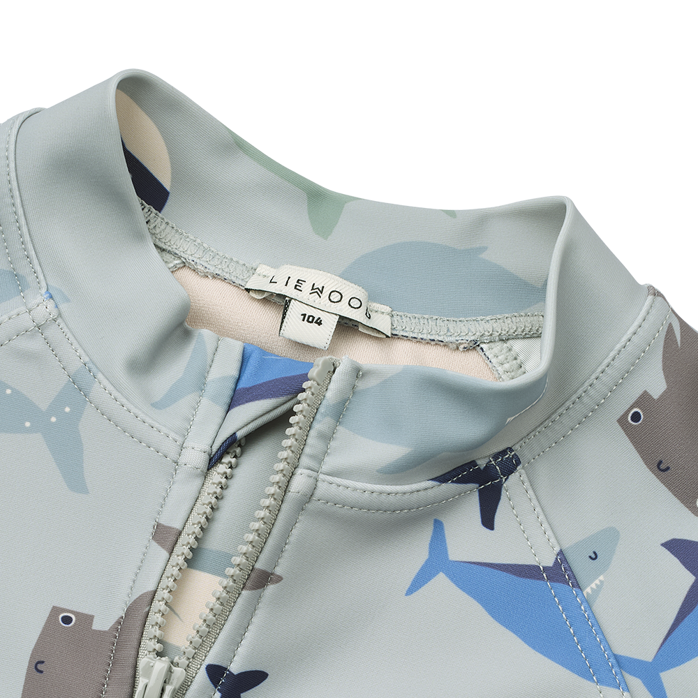 Liewood Baby UV-Bade-Jumpsuit 'Max' Shark/Dove Blue