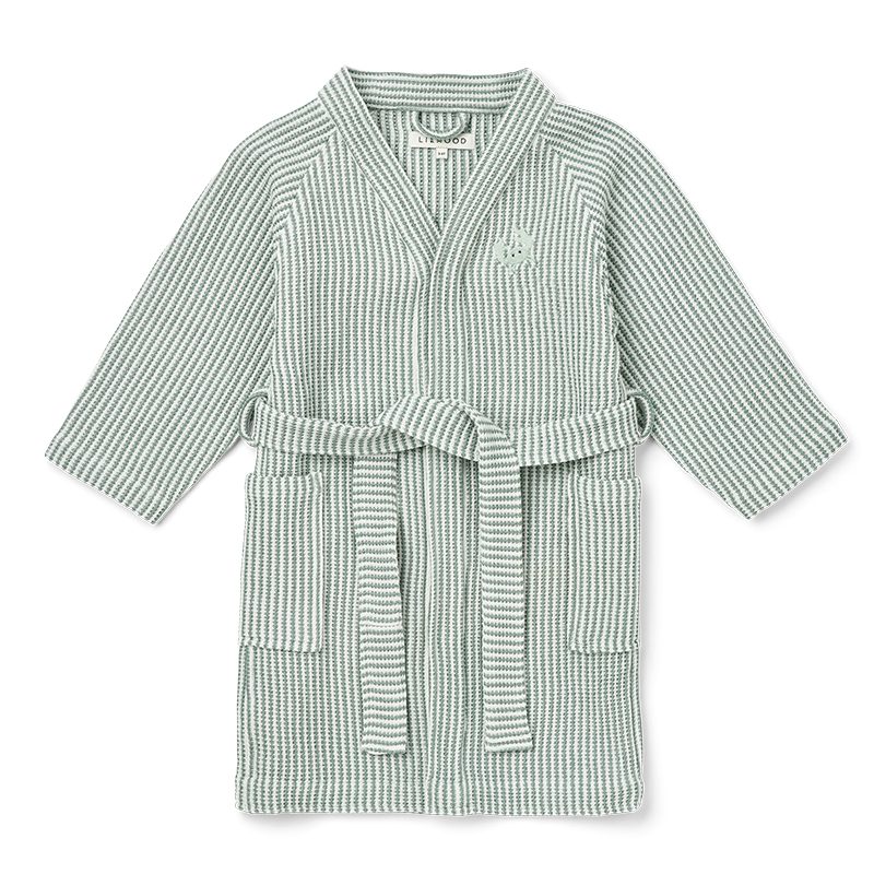 Liewood Kinder Bademantel &#39;Bertha&#39; Stripe Peppermint/Creme de la Creme