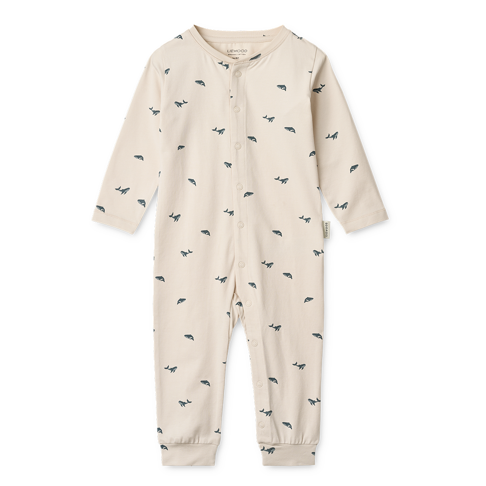 Liewood Strampler &#39;Birk&#39; Mini Whale/Sandy