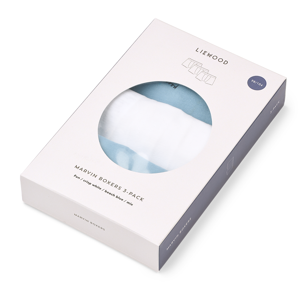 Liewood Boxershorts 3er-Set Boy 'Marvin' Fun / Crisp White / Beach Blue / Mix
