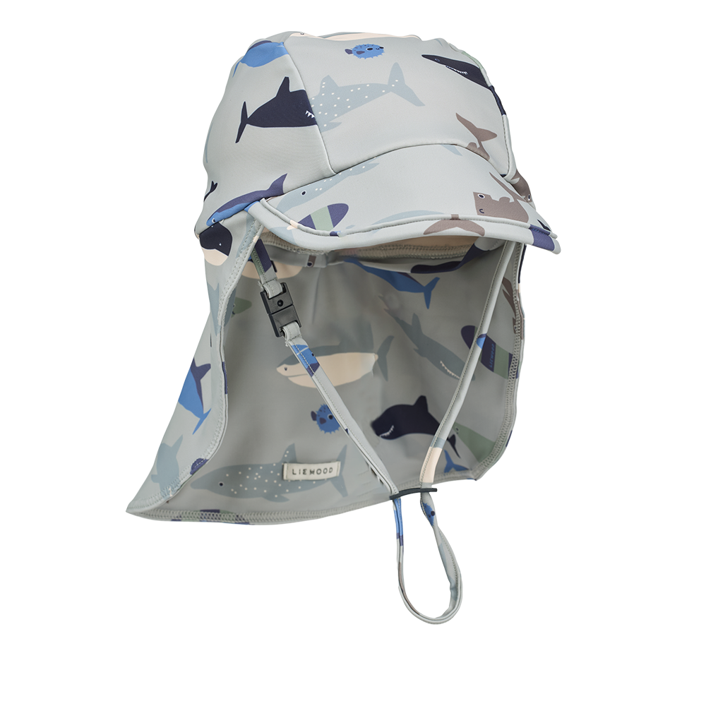 Chapeau de bain anti-UV Liewood 'Cecilia' Shark/Dove Blue
