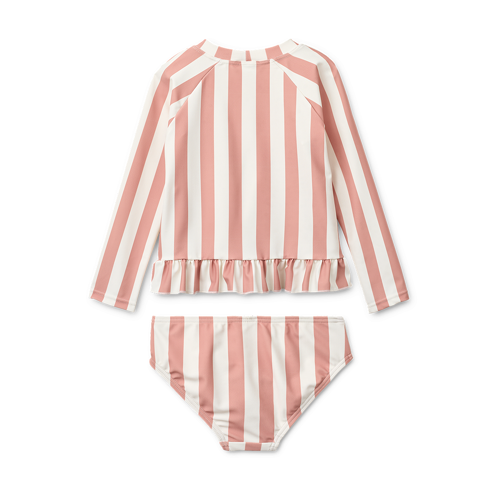 Liewood  Ensemble de bain anti-UV « Dagny » Coral Blush/Creme de la Creme Stripe