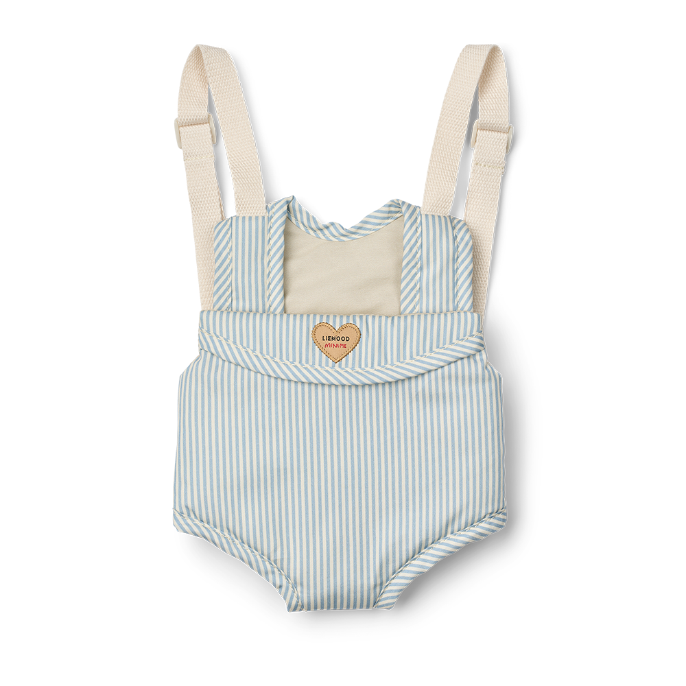 Liewood Puppen-Babytrage 'Eleanor' Stripe Beach Blue/Creme de la Creme