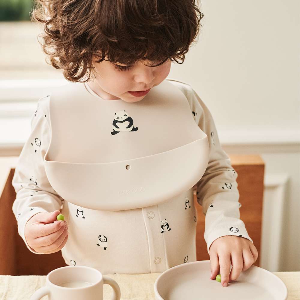 Liewood  Silikon Lätzchen 2er-Set 'Ember' Panda/Sandy