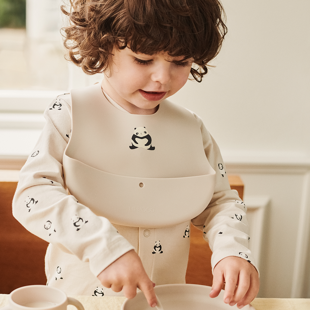 Liewood  Silikon Lätzchen 2er-Set 'Ember' Panda/Sandy