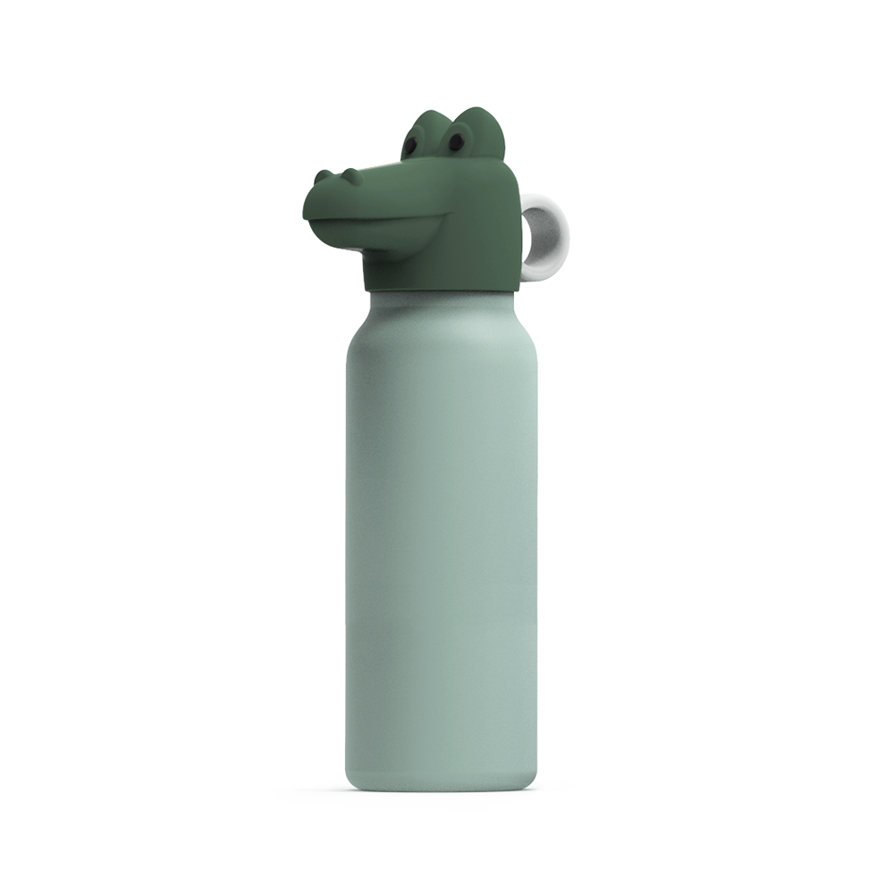 Liewood Trinkflasche mit Krokodildeckel &#39;Falk&#39; 350 ml Peppermint/Garden Green