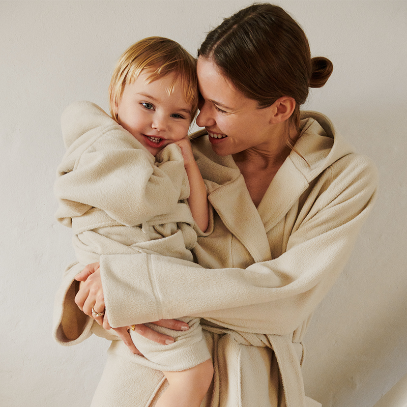 Liewood  Fleece Bademantel für Erwachsene &#39;Saki&#39; Silver Lining