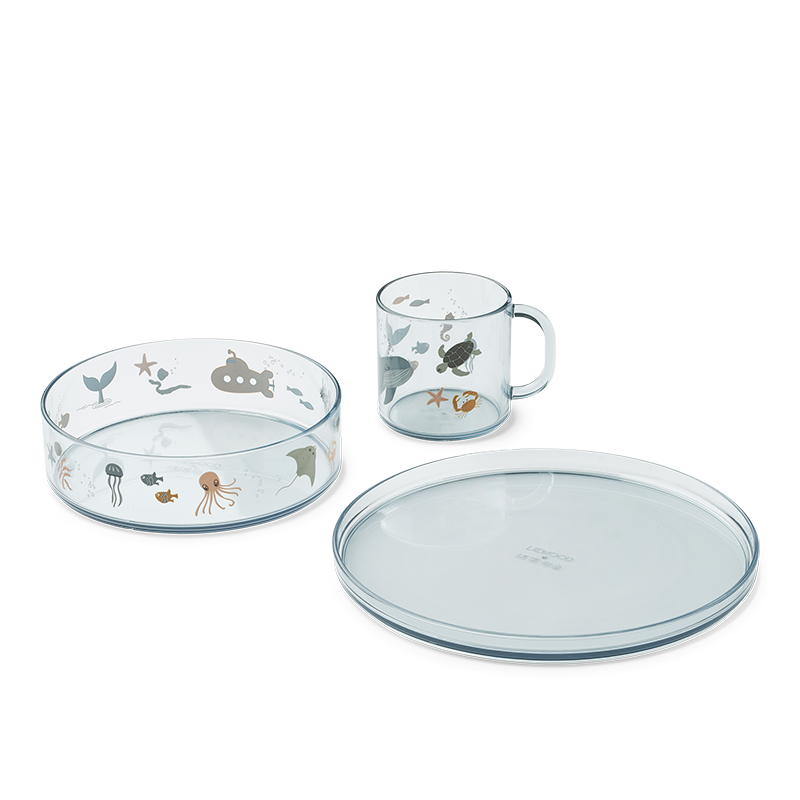 Liewood  Kindergeschirr Set &#39;Siva&#39; Sea Creature/Sandy
