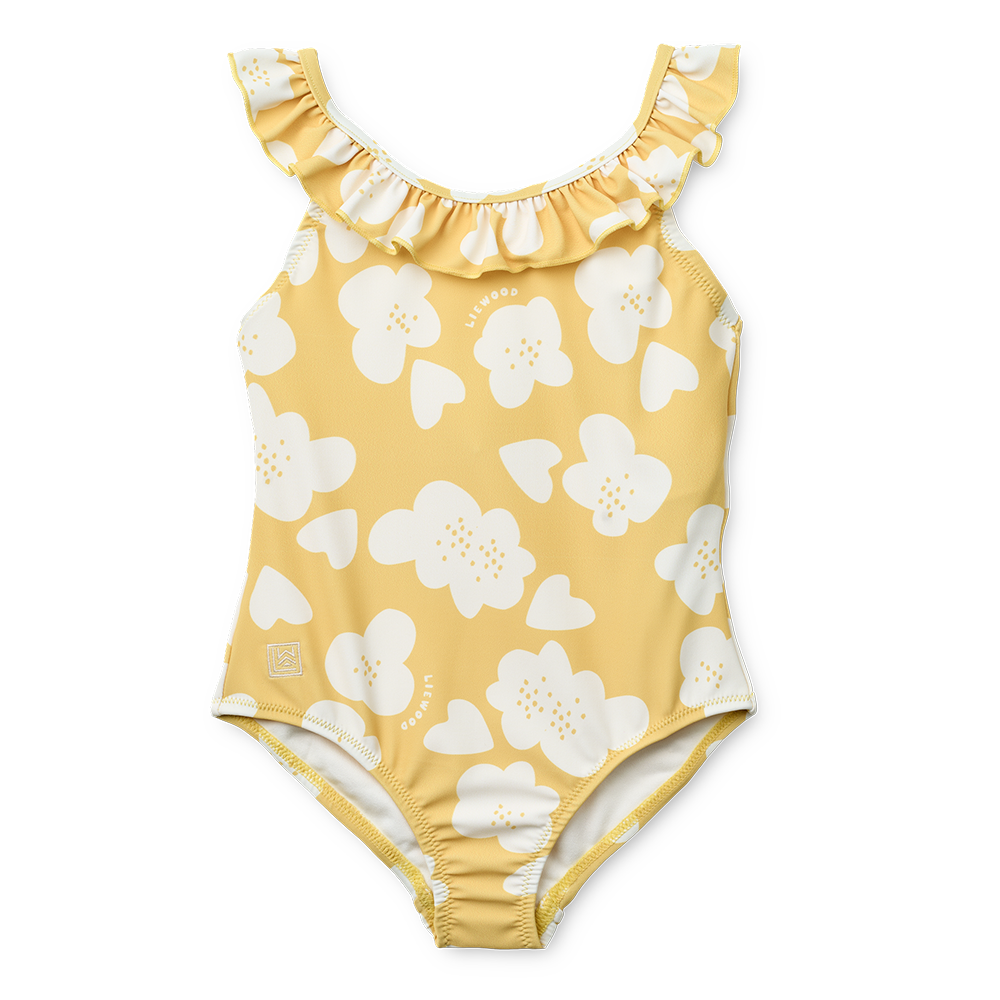 Liewood Maillot de bain UV « Kallie » Flower/Lemon Yellow