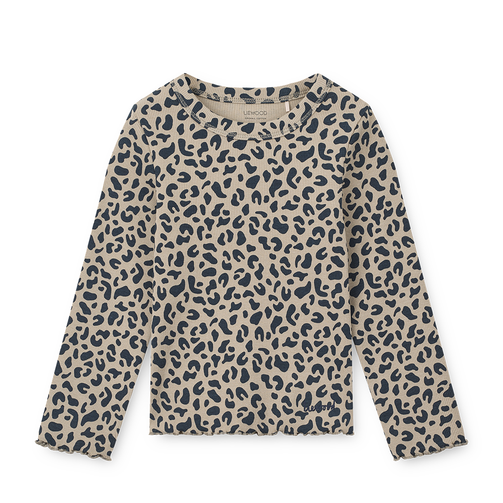 Liewood Langarmshirt in Rippstrick 'Nieve' Leo/Mist