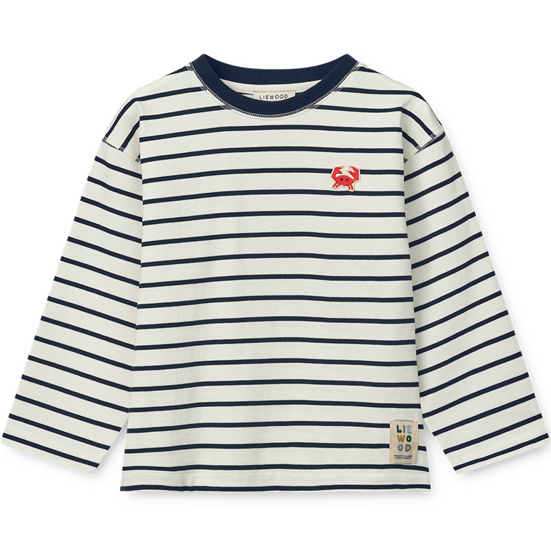 Liewood Baumwoll Langarm Shirt &#39;Tyler&#39; Stripes Classic Navy/Creme de la Creme