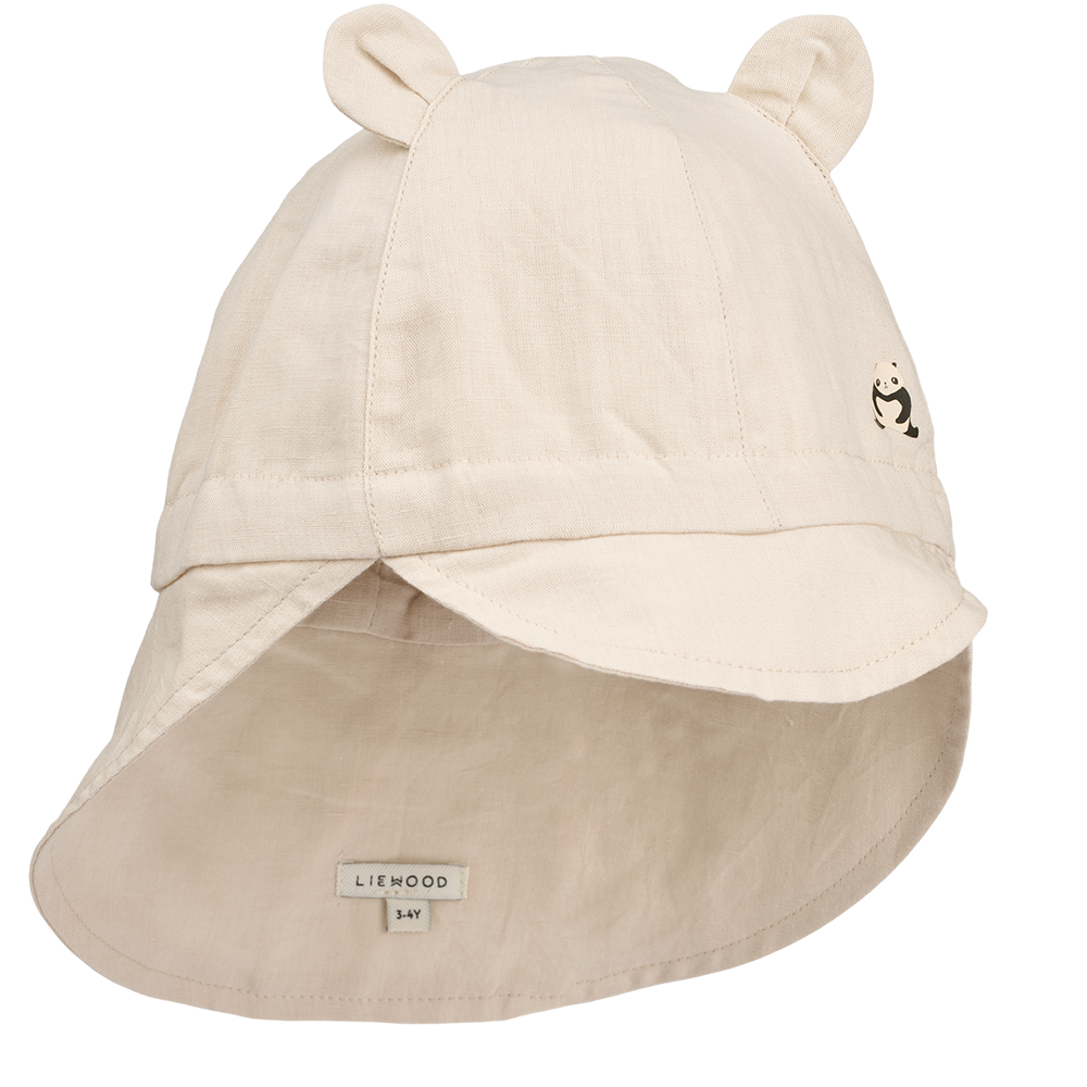 Liewood Leinen Sonnenhut 'Gorm' Panda/Sandy