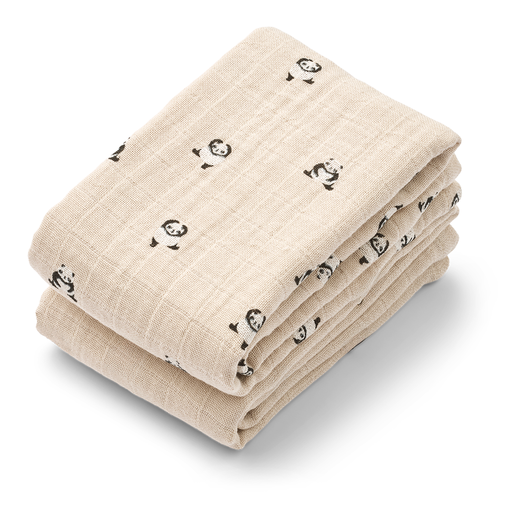 Liewood Mulltuch 2-er Pack 'Lewis' Mini Panda/Sandy Mix
