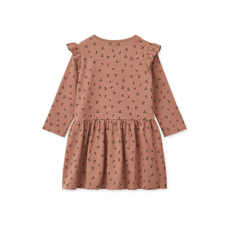 Liewood Langarm Kleid für Babys &#39;Lima&#39; Cherries/Dark Rosetta