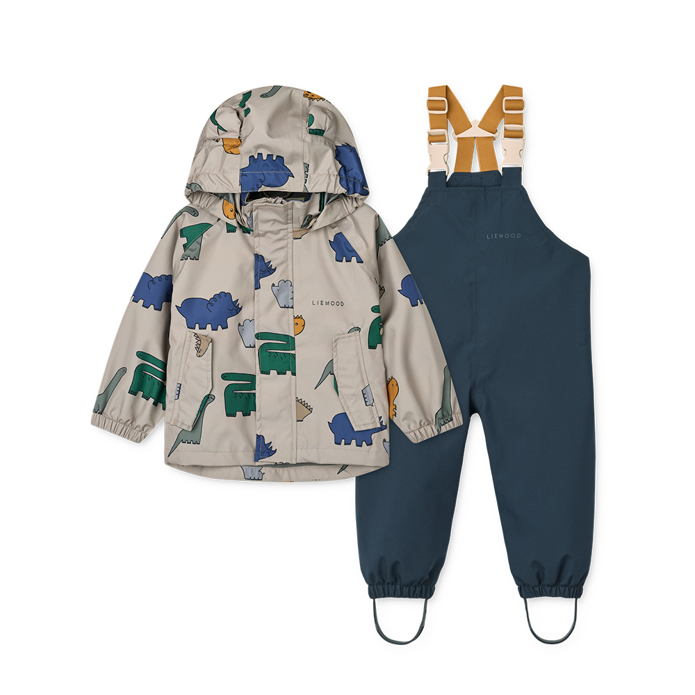 Liewood  Regenjacke/-hose Set &#39;Manu&#39;  Dinosaurs/Mist