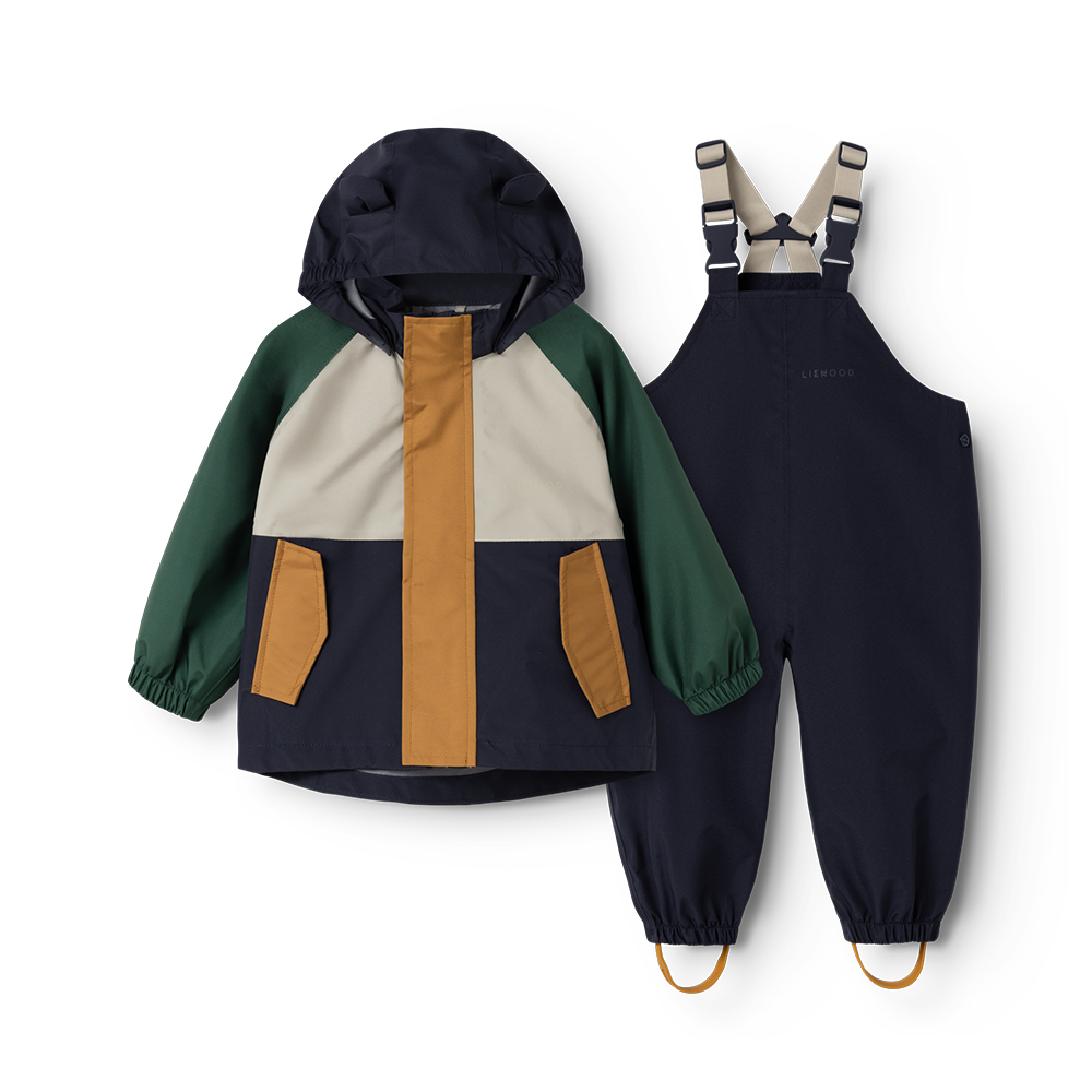 Liewood Rain Jacket/Pants Set 'Manu' Garden Green/Multi Mix