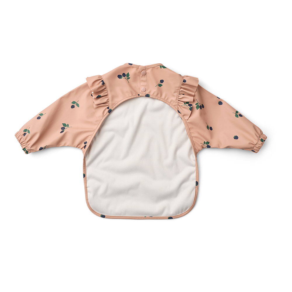 Liewood Long-Sleeved Bib with Ruffles 'Merle' Berry/Pale Tuscany