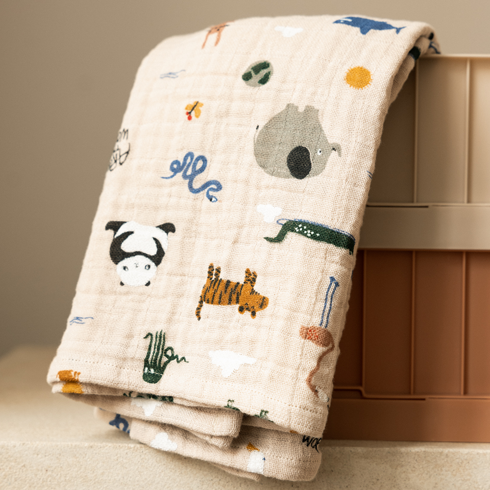 Liewood Mulltuch 2-er Pack &#39;Lewis&#39; Around the World/Sandy