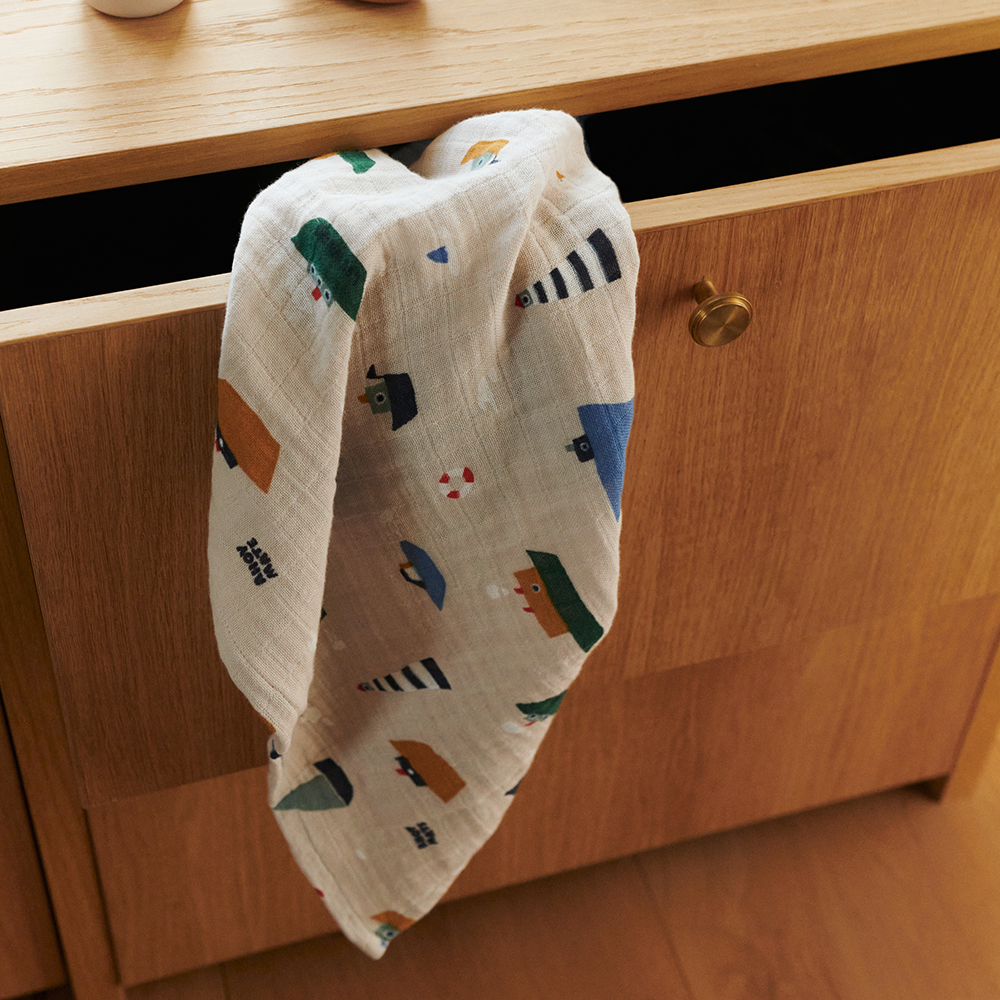 Liewood Muslin Cloth 2-Pack 'Lewis' Sailing/Dove Blue Mix