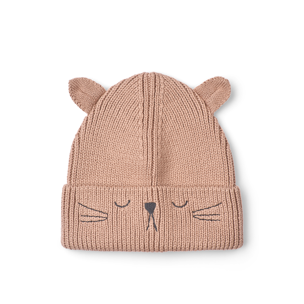 Liewood  Strickmütze mit Katzen Stickdetails 'Gina' Pale Tuscany