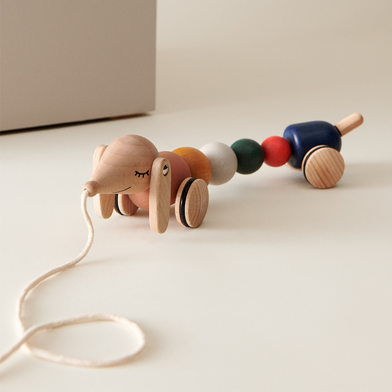 Liewood Nachzieh-Hund &#39;Barthes&#39; Golden Caramel Multi Mix