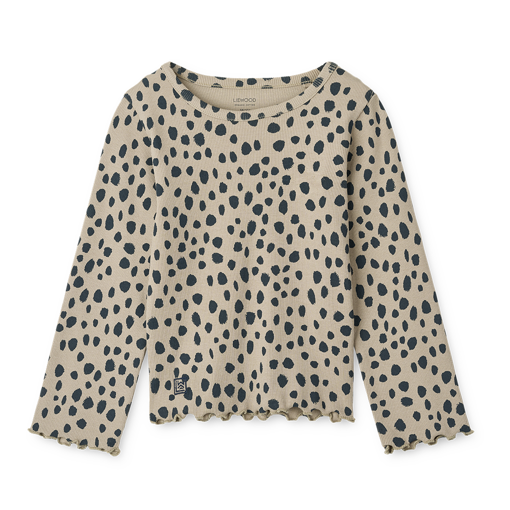Liewood Langarmshirt in Rippstrick &#39;Nieve&#39; Leo Spots/Mist