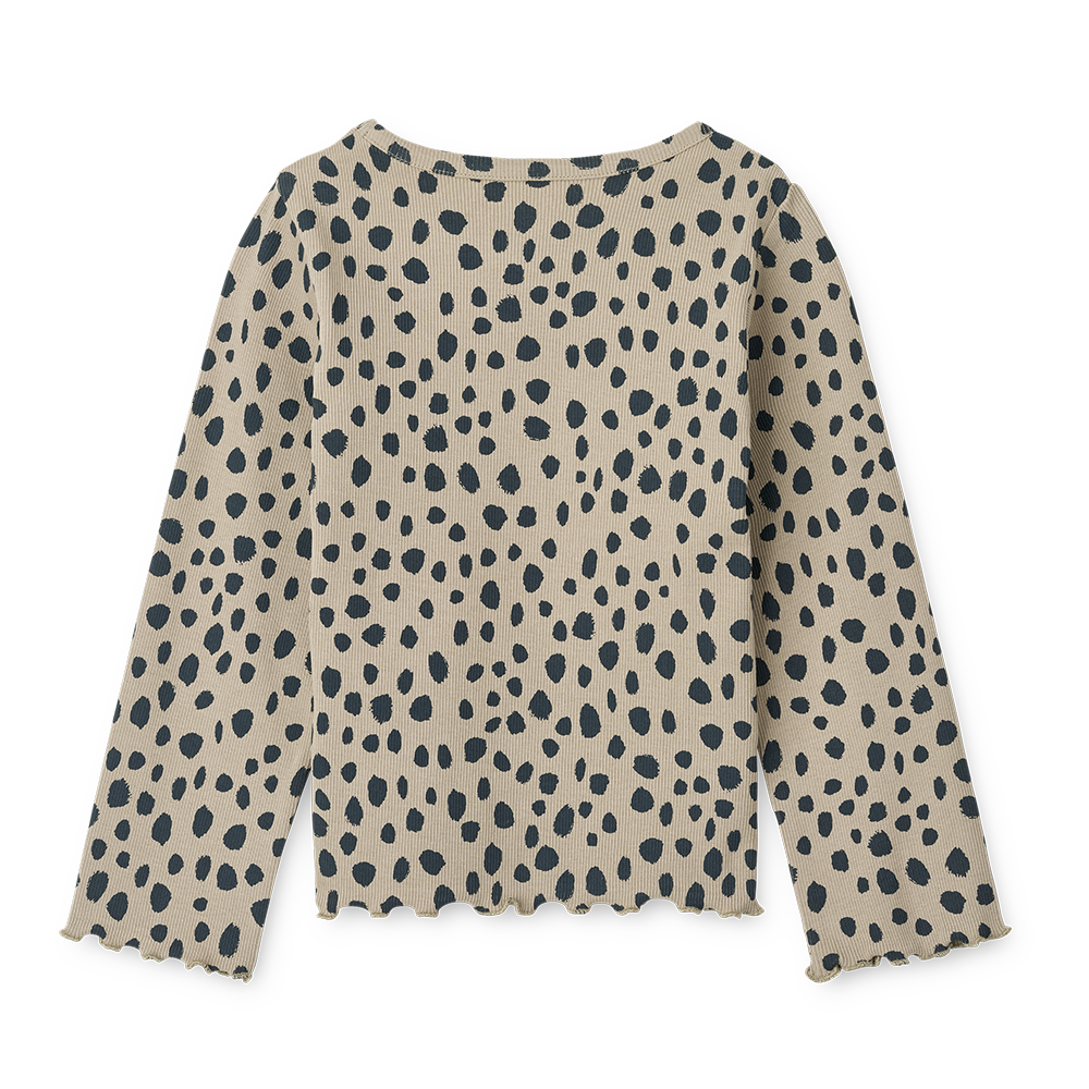 Liewood Langarmshirt in Rippstrick &#39;Nieve&#39; Leo Spots/Mist