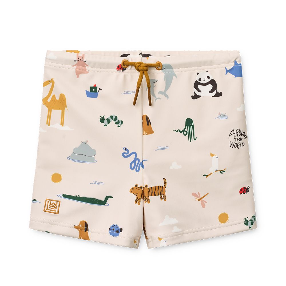 Liewood Seersucker Swim Shorts 'Otto' Around the World/Sandy