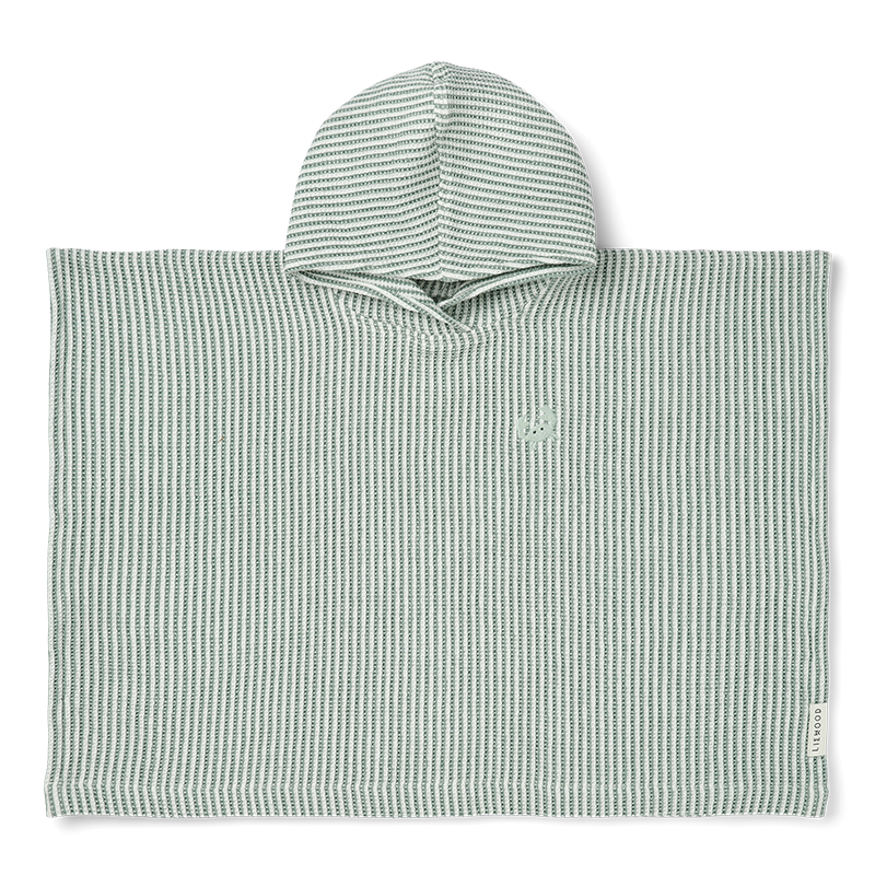 Liewood Bade-Poncho &#39;Paco&#39; Stripe  Peppermint/Creme de la Creme