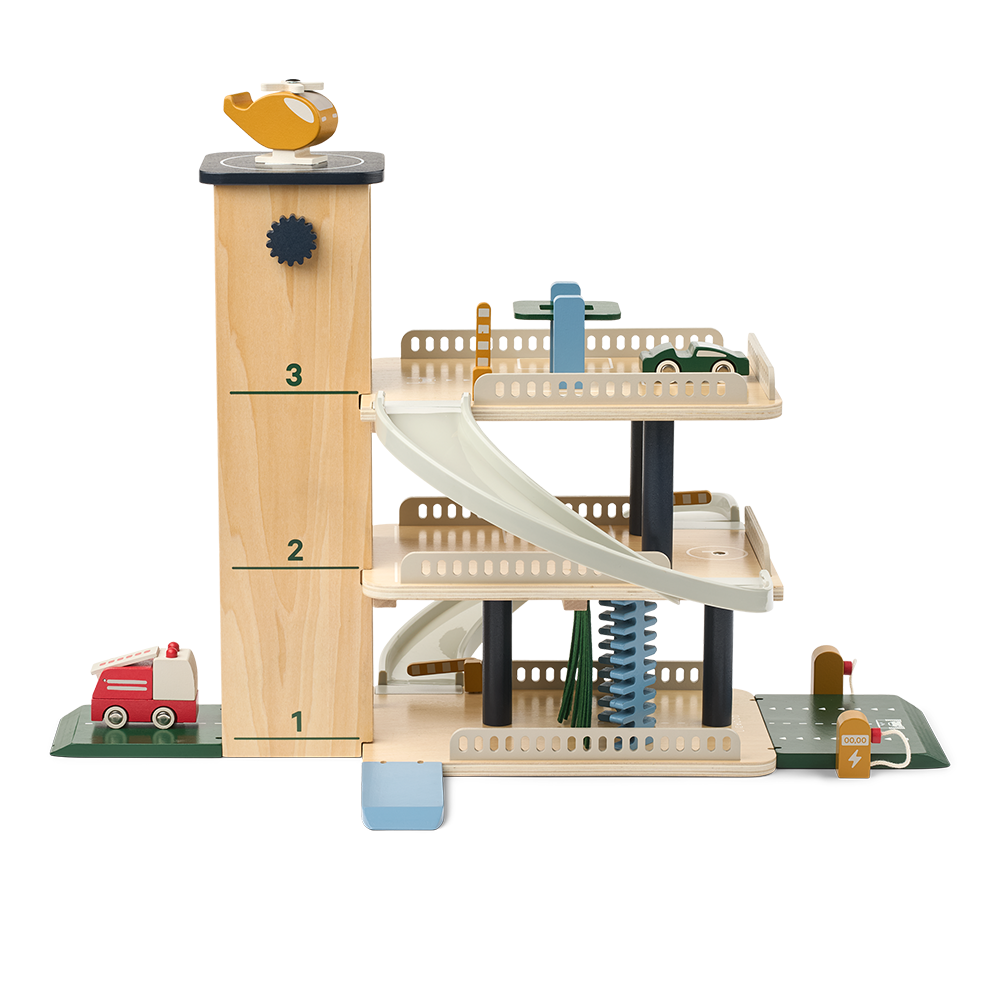 Liewood Parkhaus aus Holz 'Jordy' Beach Blue Multi Mix