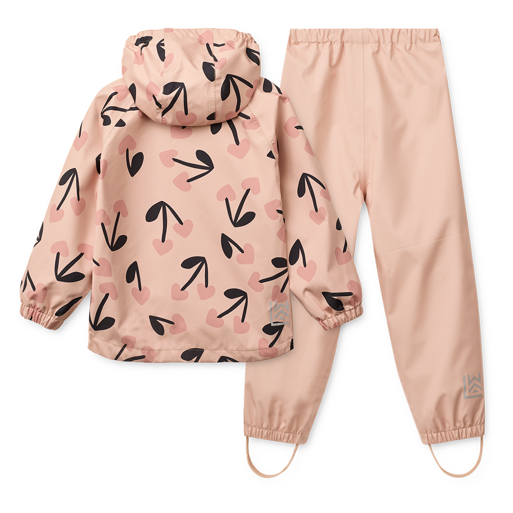 Liewood Rain Jacket/Pants Set 'Pedia' Mega Cherry Heart/Rosey Mix