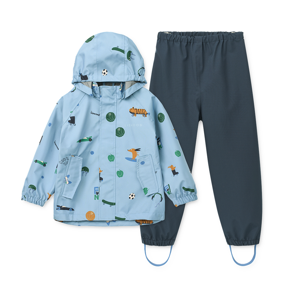 Liewood  Regenjacke/-hose Set 'Pedia' Fun/Beach Blue