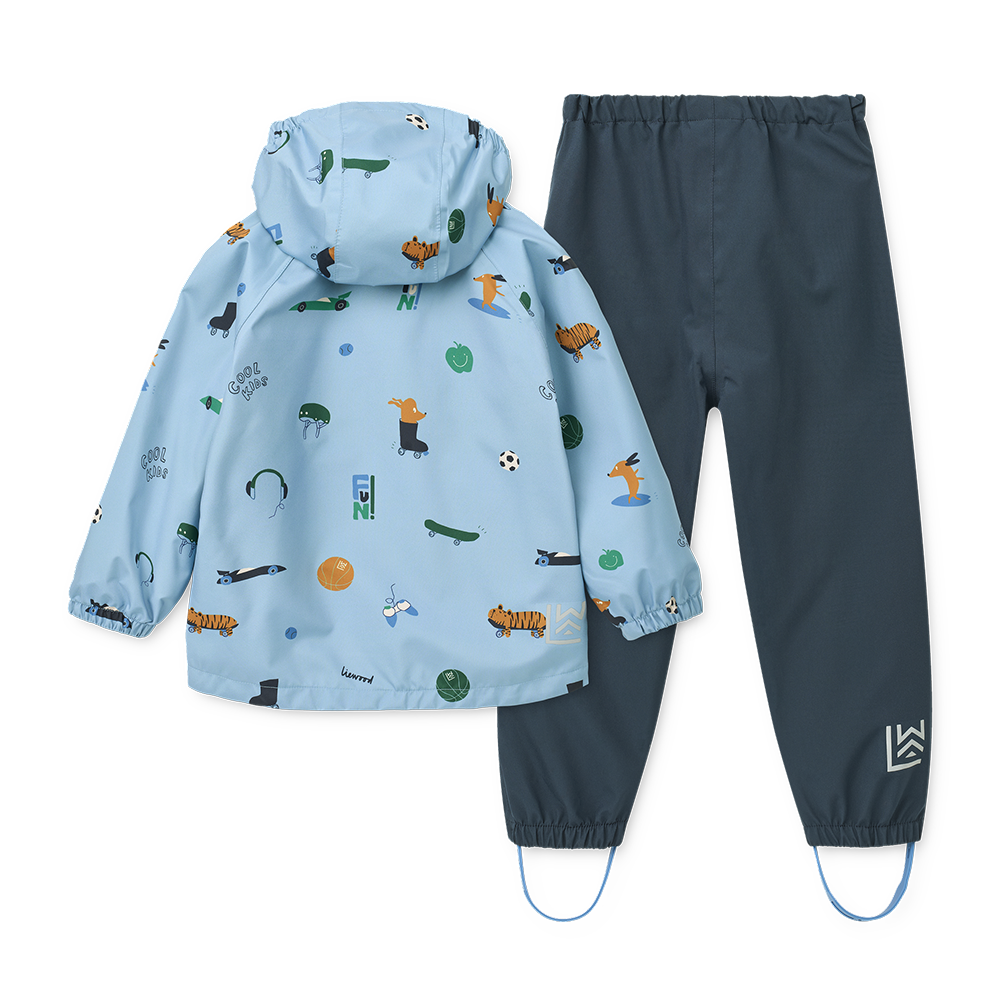Liewood  Regenjacke/-hose Set 'Pedia' Fun/Beach Blue