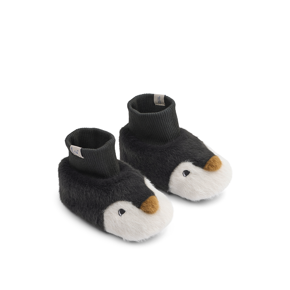 Liewood Penguin Slippers 'Beth' Sandy/Dark Grey