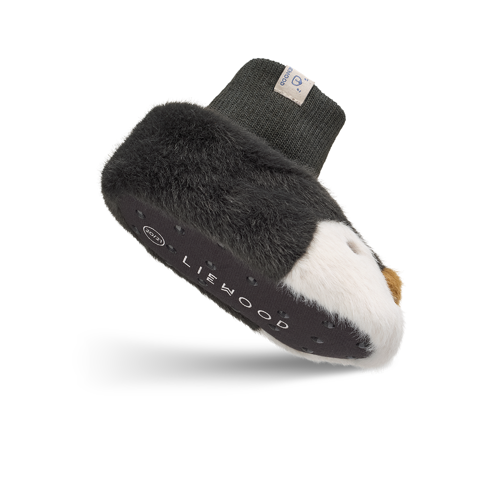 Liewood Penguin Slippers 'Beth' Sandy/Dark Grey
