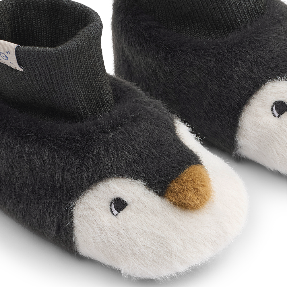 Liewood Penguin Slippers 'Beth' Sandy/Dark Grey