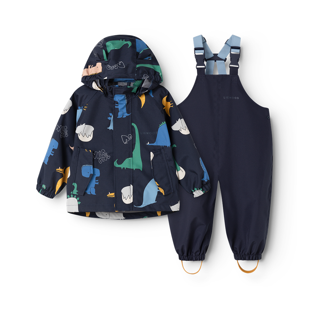 Liewood Ensemble imperméable 'Manu' Dino Roar/Classic Navy