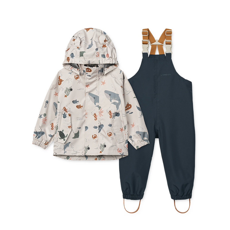 Liewood  Regenjacke/-hose Set &#39;Manu&#39;  Sea Creature/Sandy