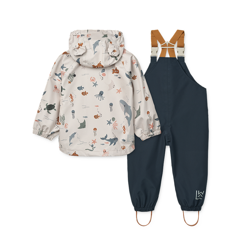 Liewood  Regenjacke/-hose Set &#39;Manu&#39;  Sea Creature/Sandy