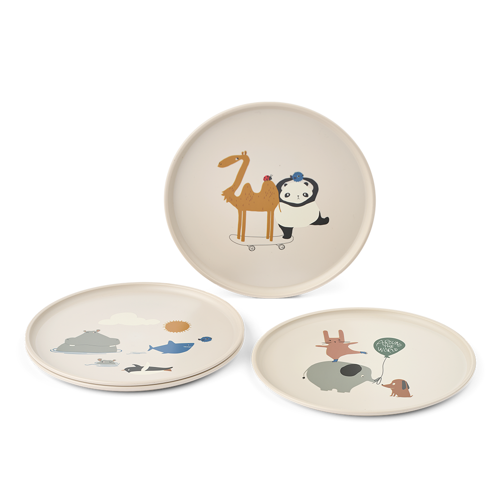 Liewood Teller 4er Set &#39;Remco&#39; Around the World/Sandy